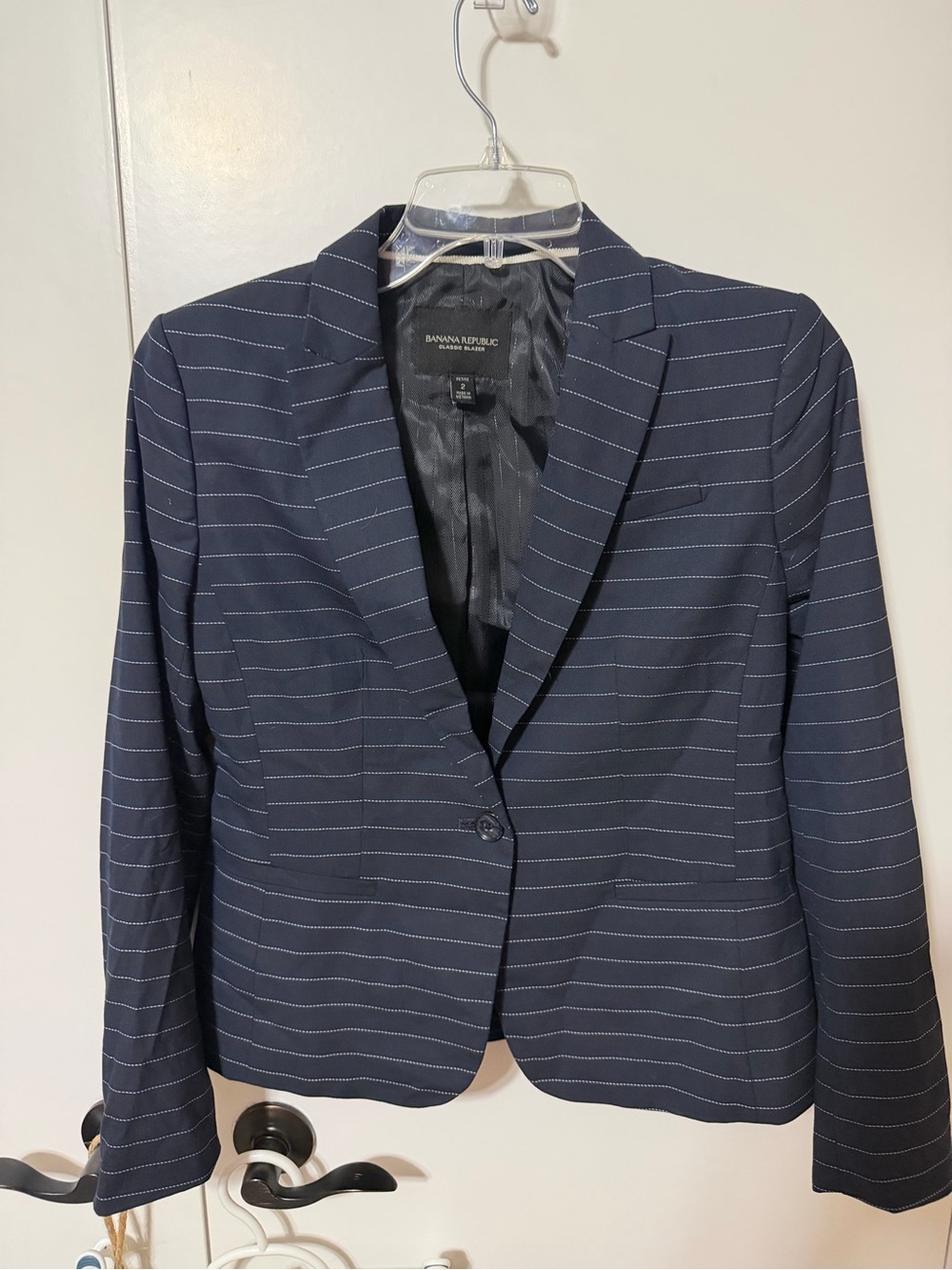 Banana Republic Navy Pinstripe Womens Blazer size 2P